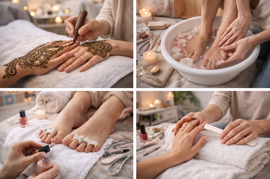 حناء + باديكير / مانيكير منزلي